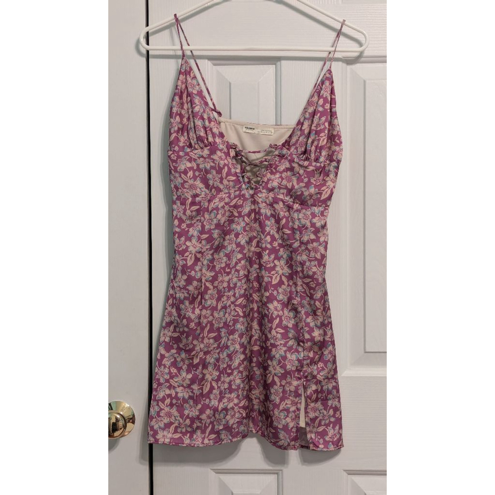 Women's Pull & Bear Dress, Size M, Purple Floral